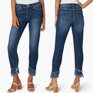 Liverpool Frayed Crop Straight Leg Jeans